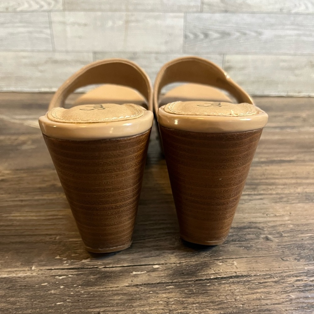 Splendid Clog Heels Tan Cream Wooden Heel Women’s Size 8.5 - Picture 5 of 9
